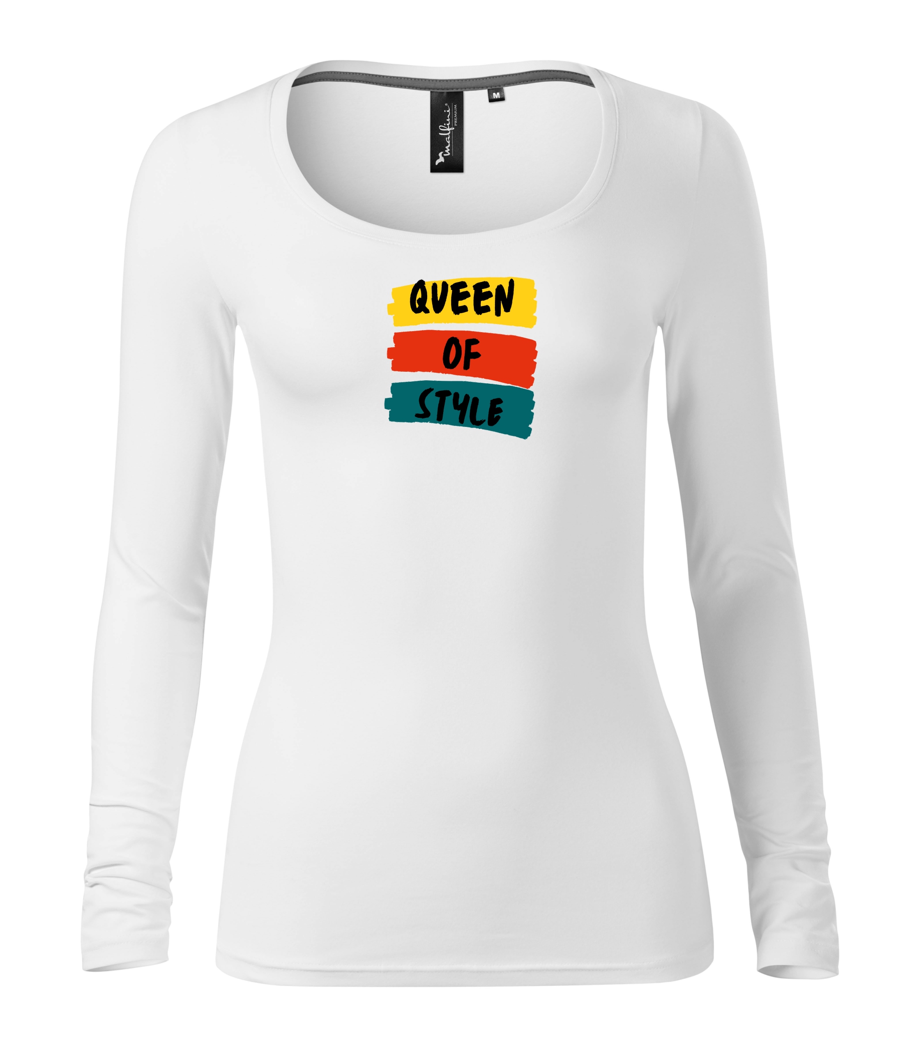 Dámské tričko s dlouhým rukávem s potiskem Queen of Style