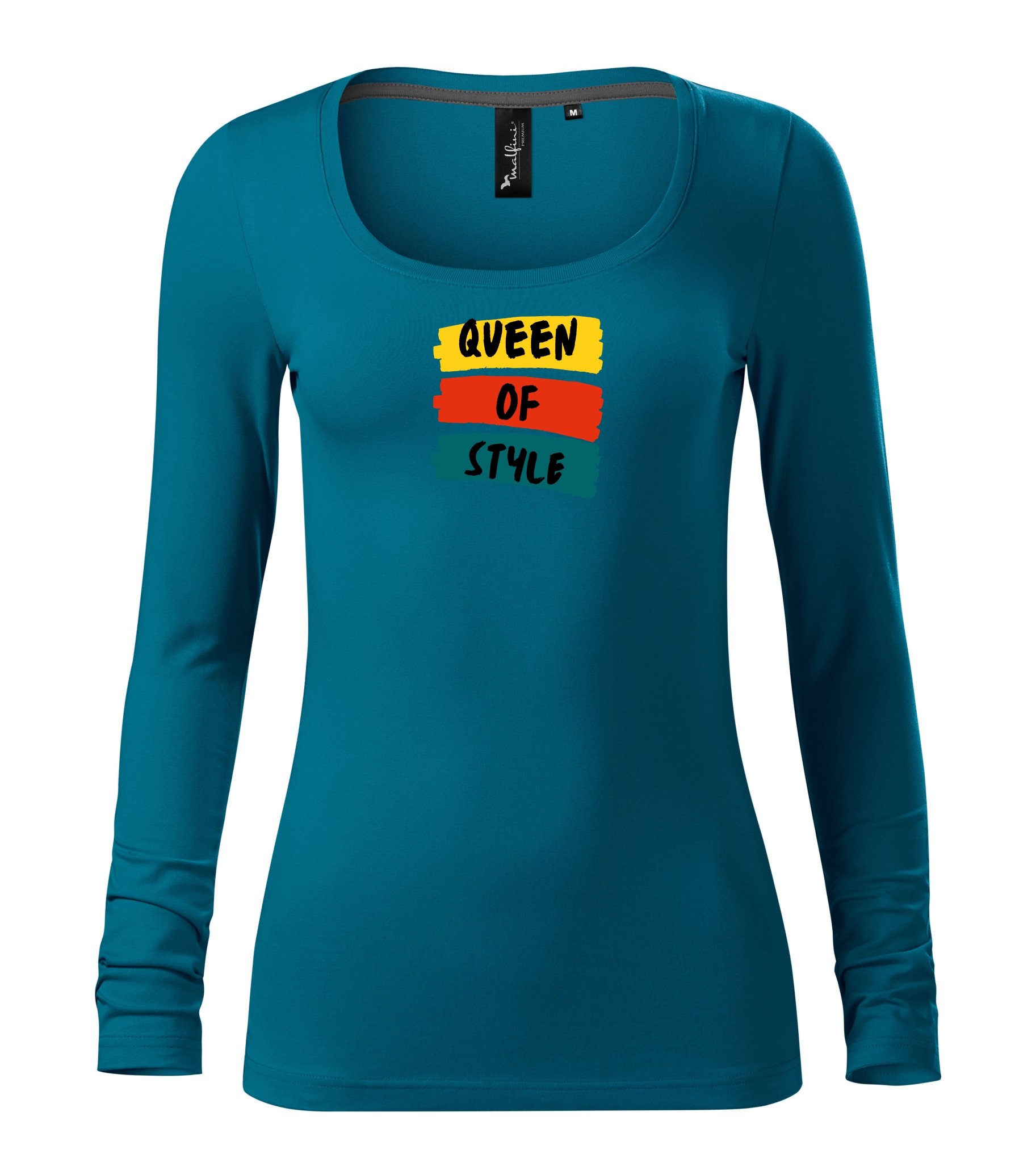 Dámské tričko s dlouhým rukávem s potiskem Queen of Style