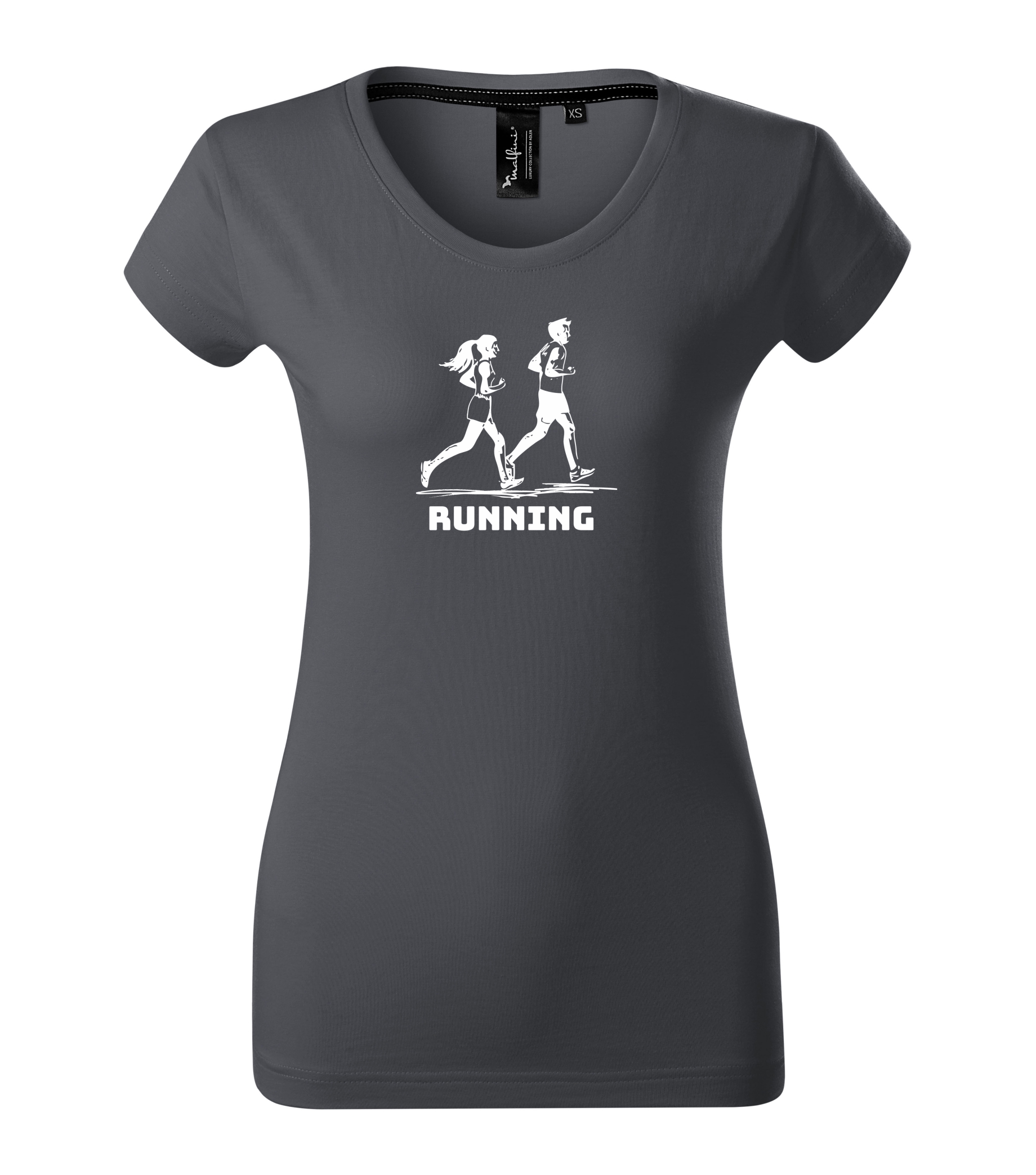 Dámské tričko s krátkým rukávem z luxusní bavlny s nápisem Running