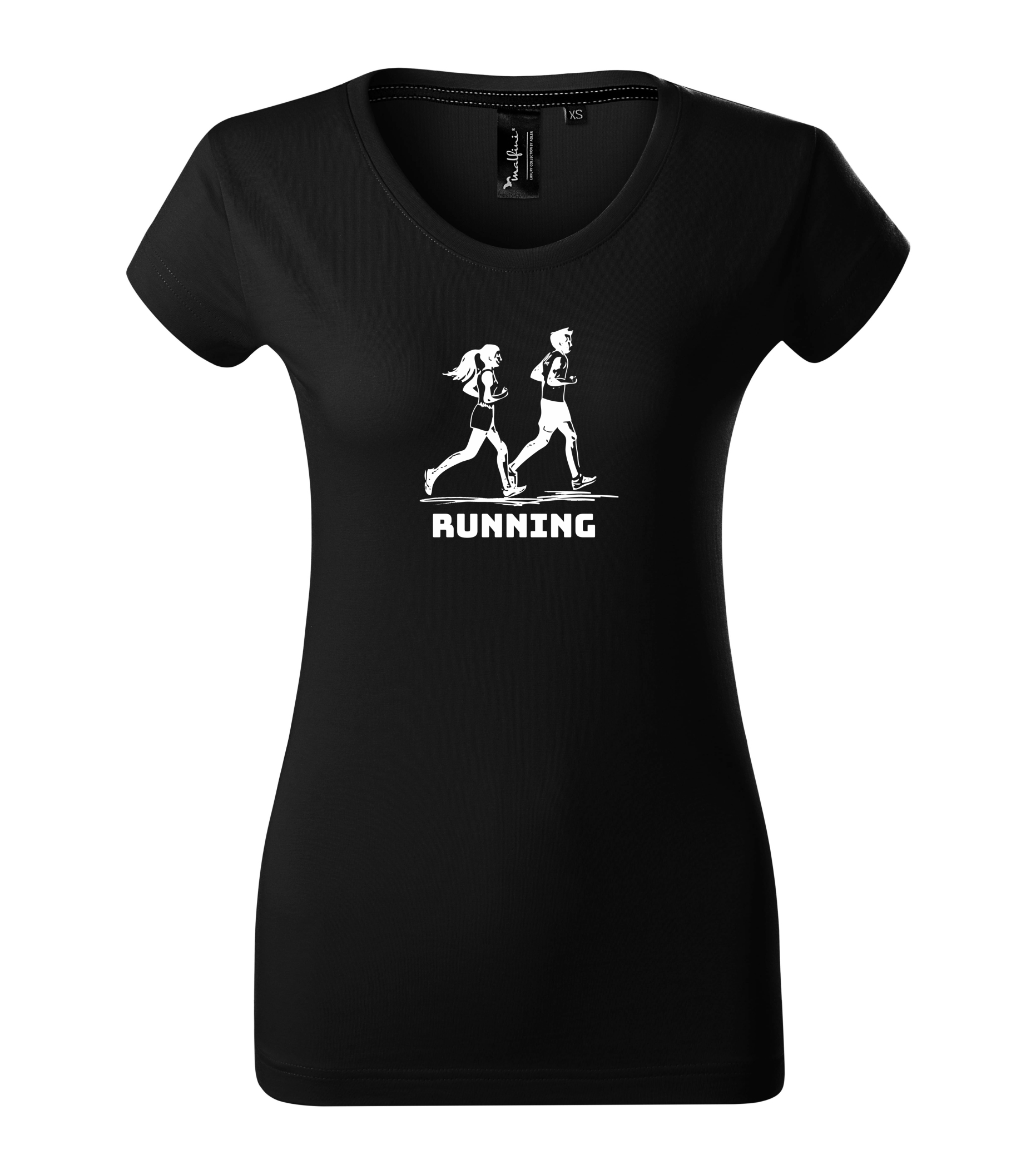 Dámské tričko s krátkým rukávem z luxusní bavlny s nápisem Running