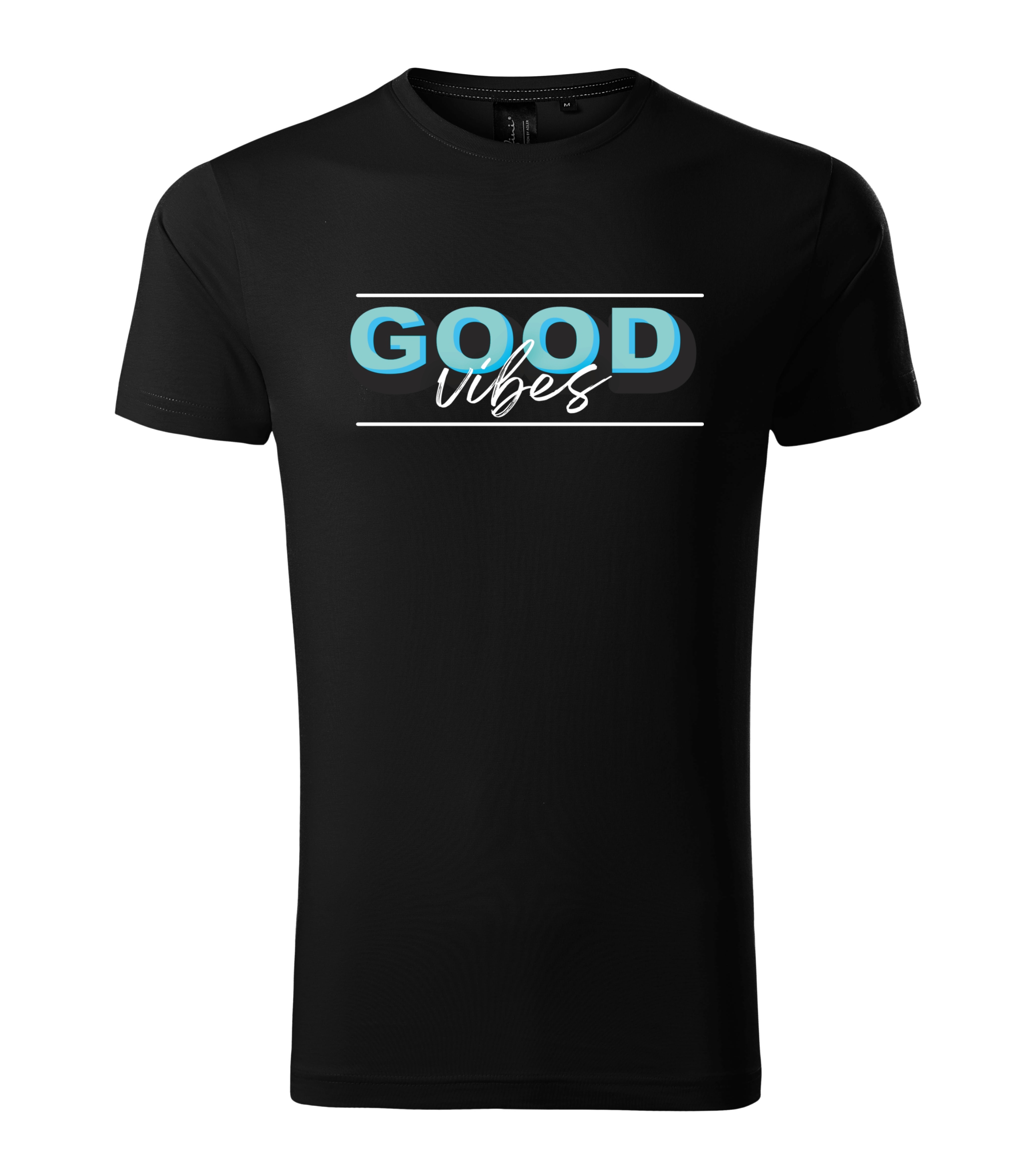Pánské tričko s krátkým rukávem z luxusní bavlny s nápisem Good Vibes