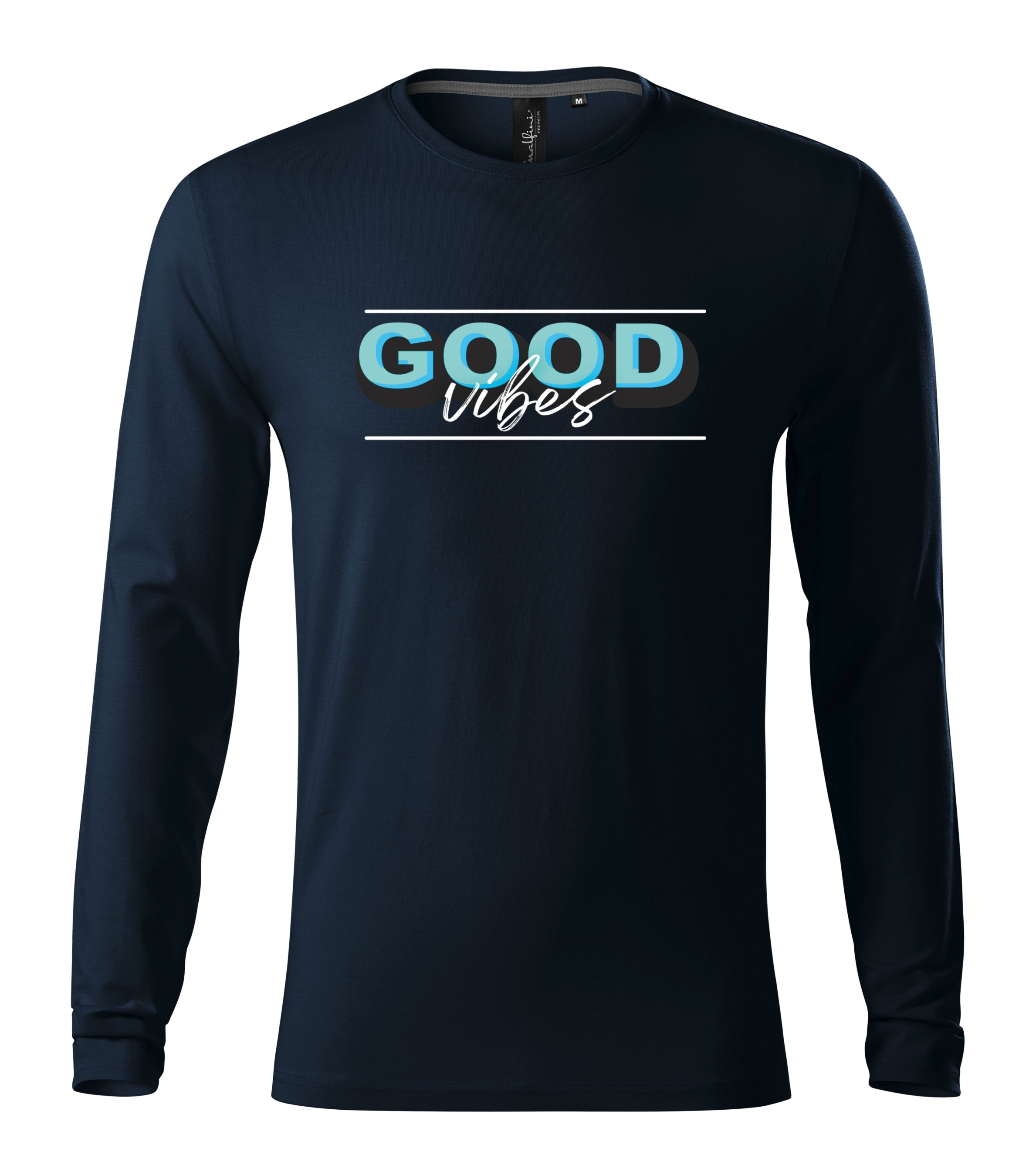 Pánské tričko s dlouhým rukávem s nápisem Good Vibes