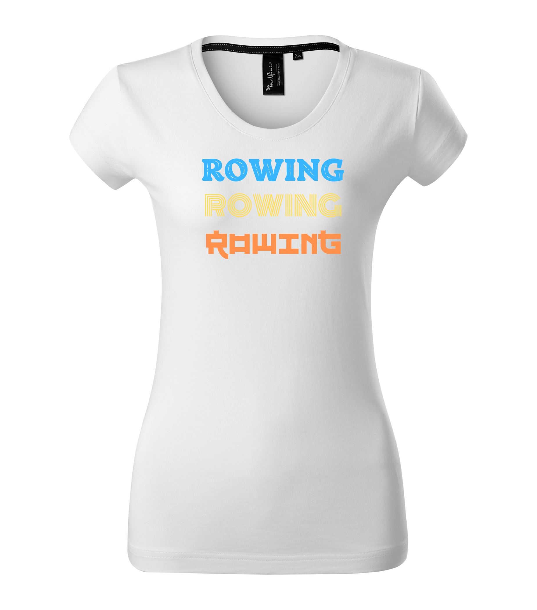 Dámské tričko s krátkým rukávem z luxusní bavlny s potiskem ROWING