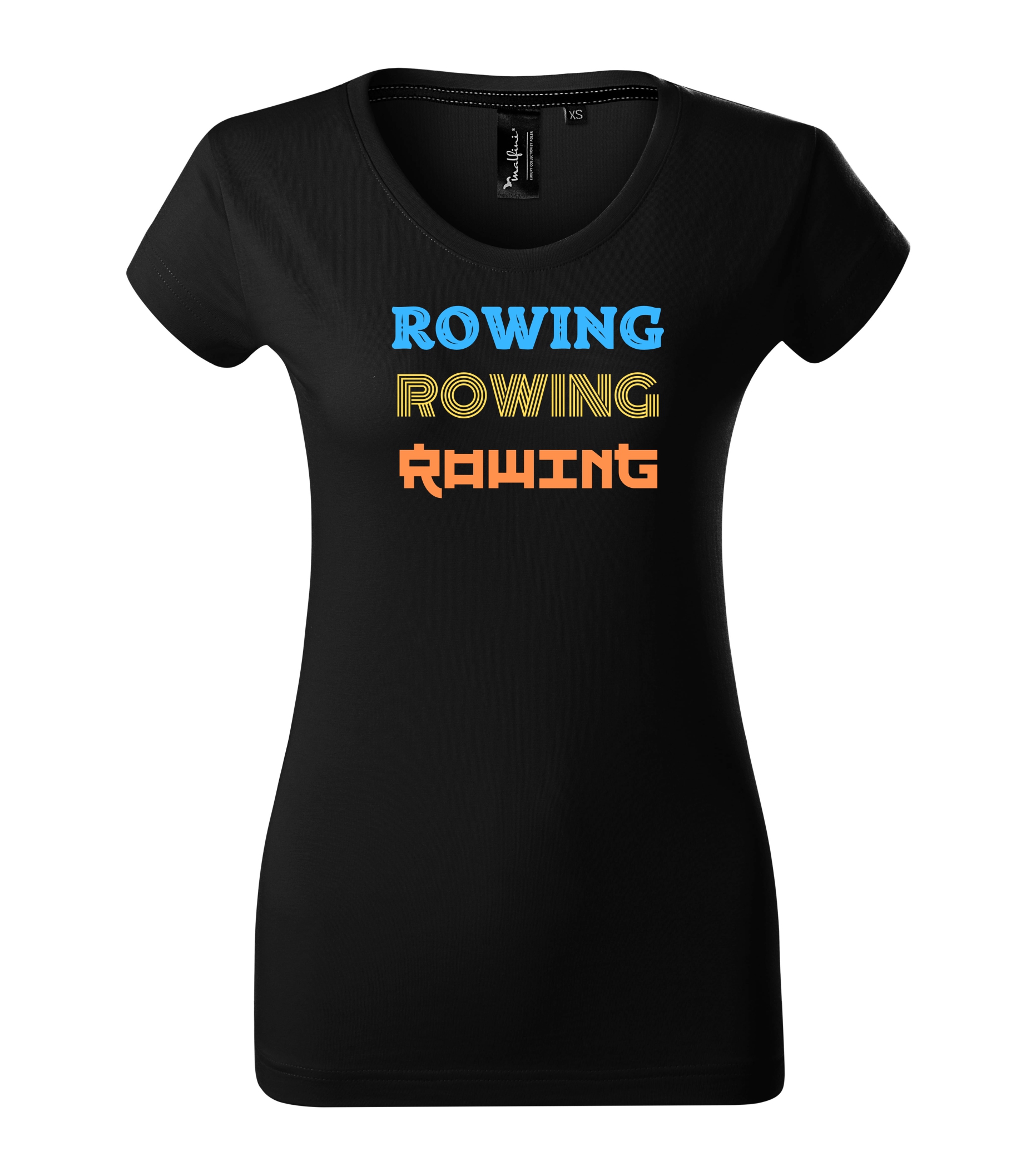 Dámské tričko s krátkým rukávem z luxusní bavlny s potiskem ROWING
