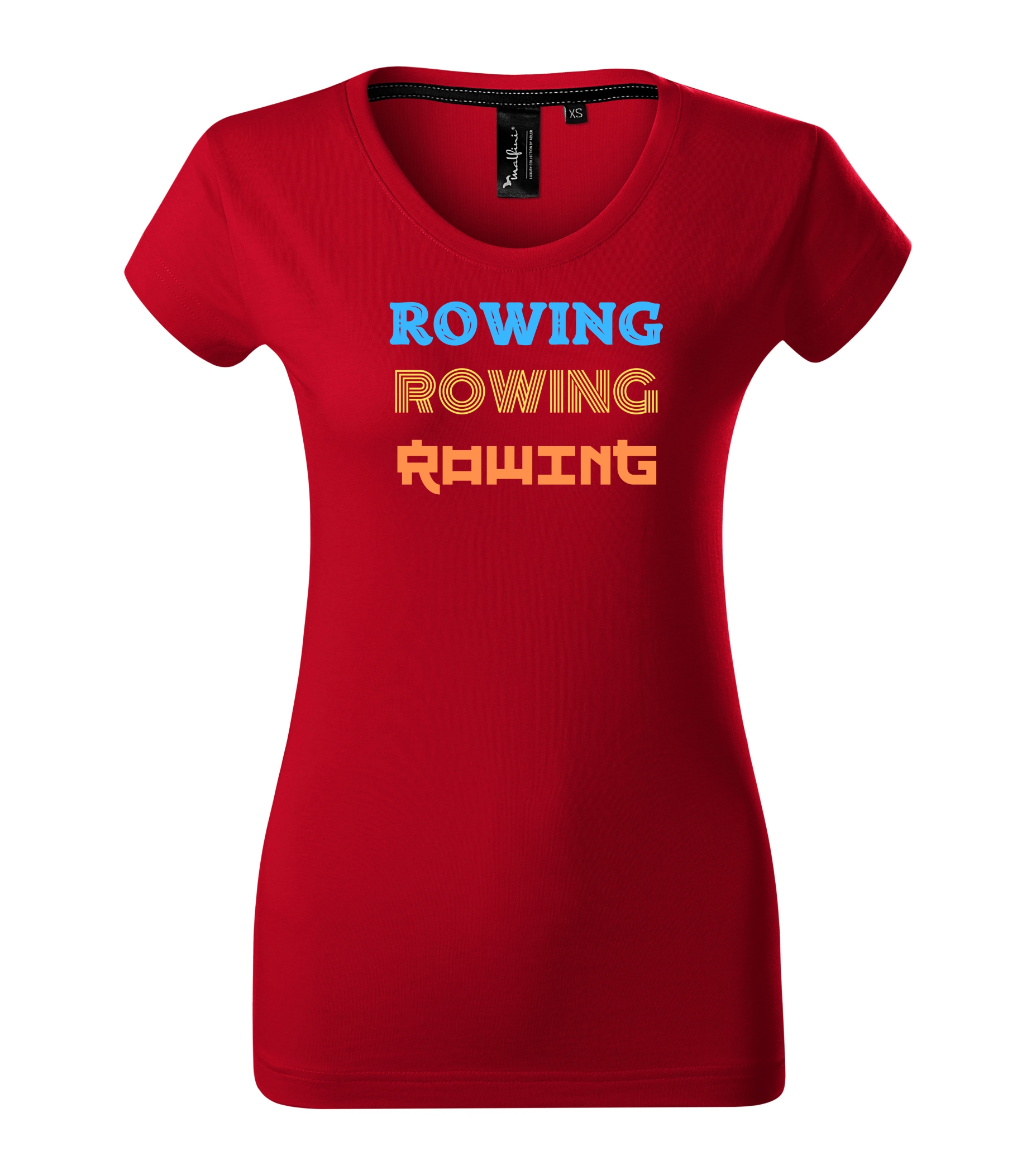 Dámské tričko s krátkým rukávem z luxusní bavlny s potiskem ROWING