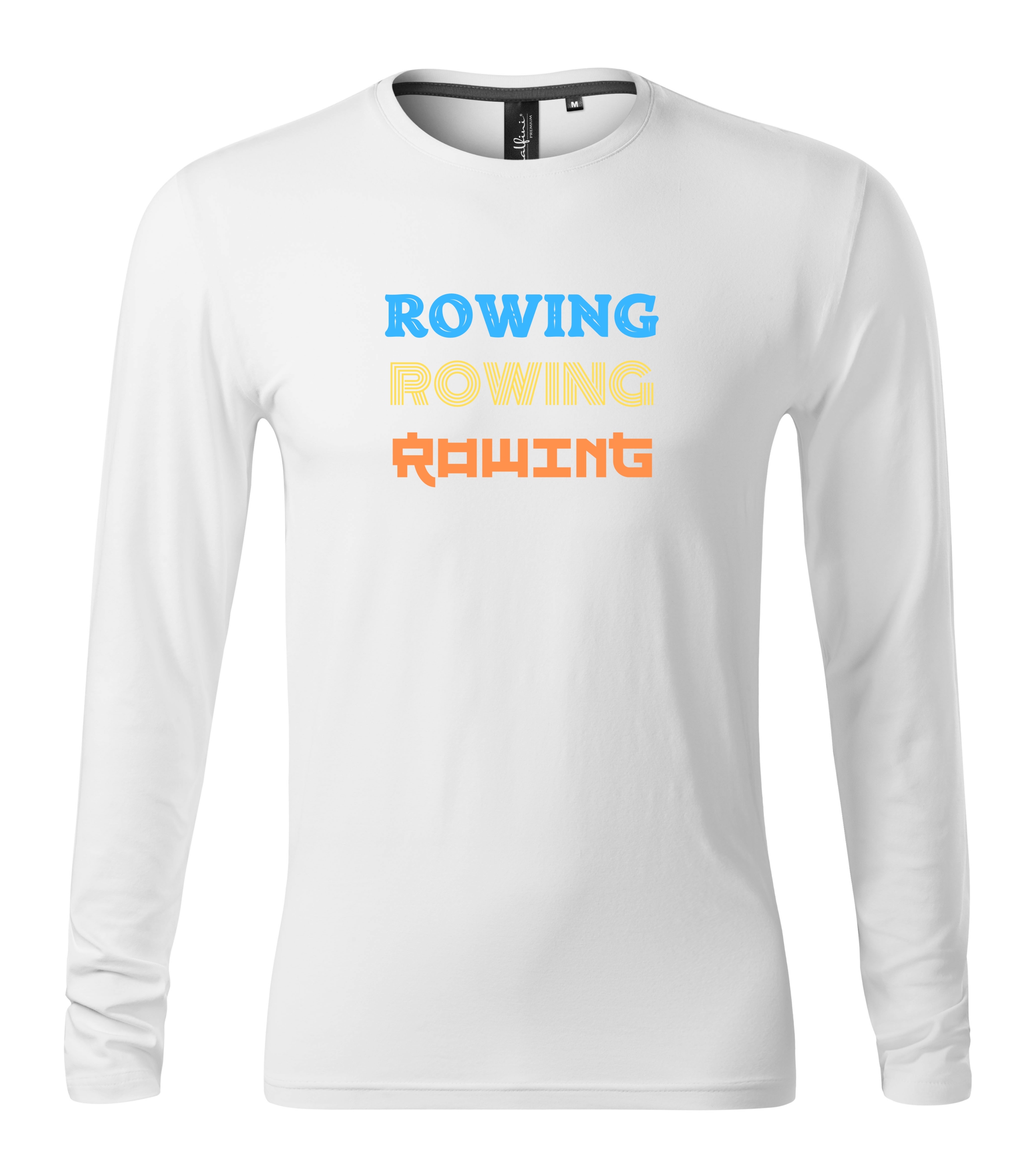 Pánské tričko s dlouhým rukávem s nápisem ROWING