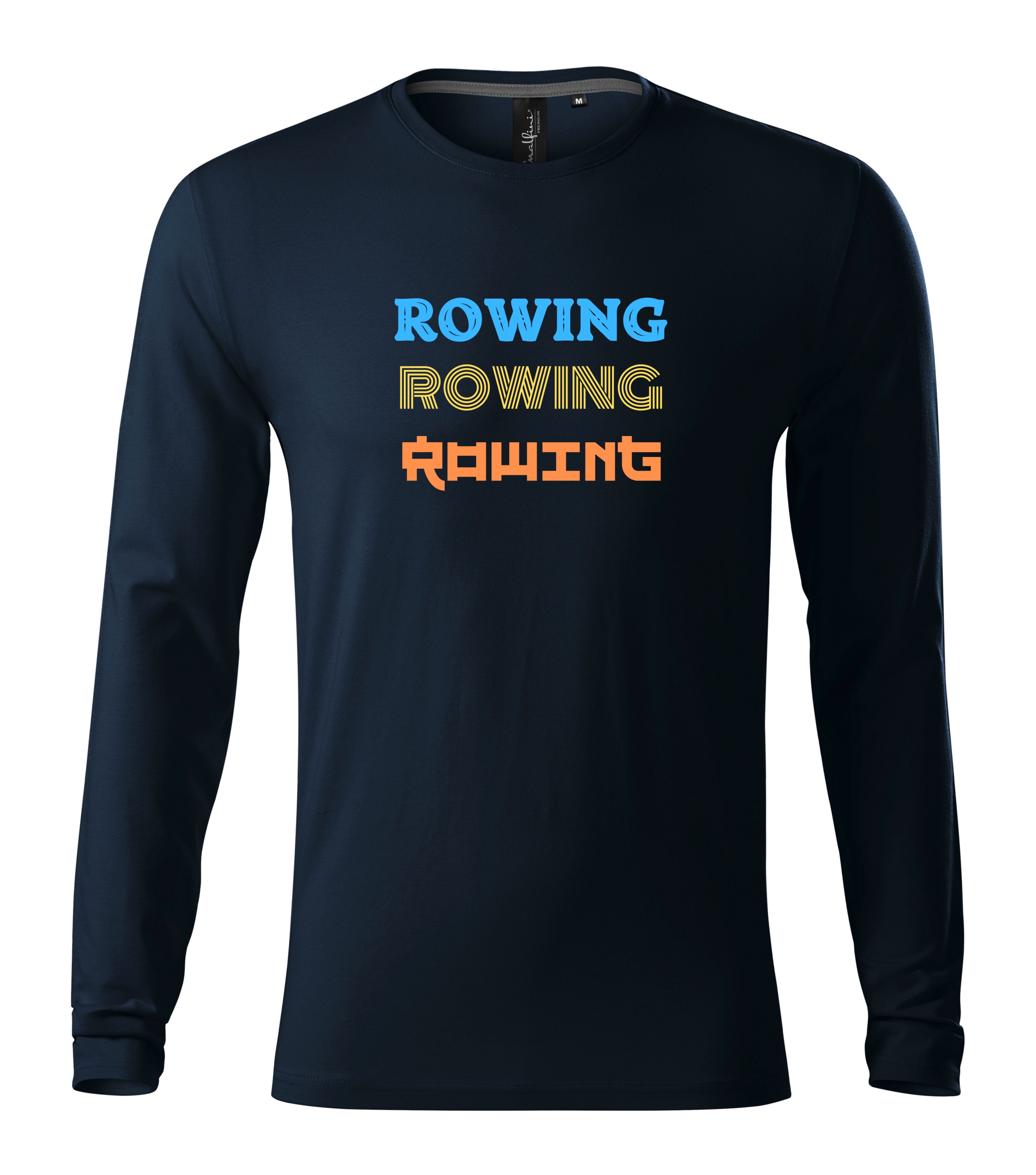 Pánské tričko s dlouhým rukávem s nápisem ROWING