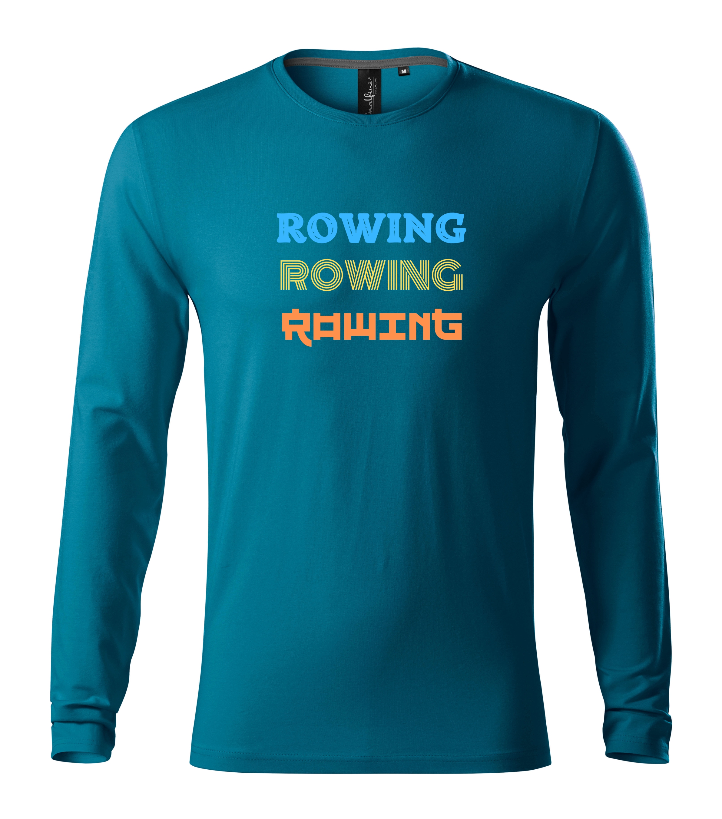 Pánské tričko s dlouhým rukávem s nápisem ROWING