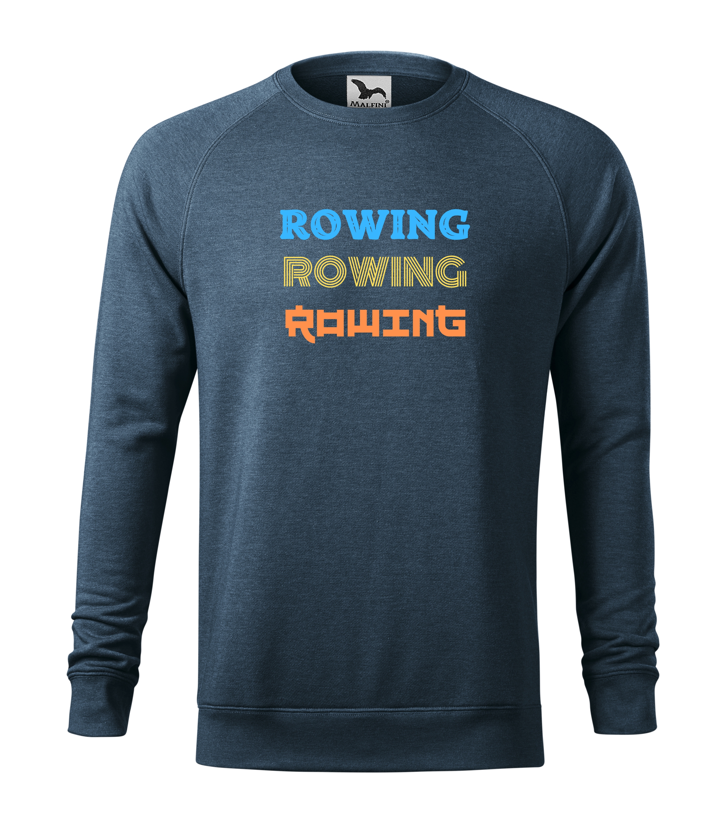 Pánská prémiová mikina přes hlavu bez kapuce a kapes s nápisem ROWING.