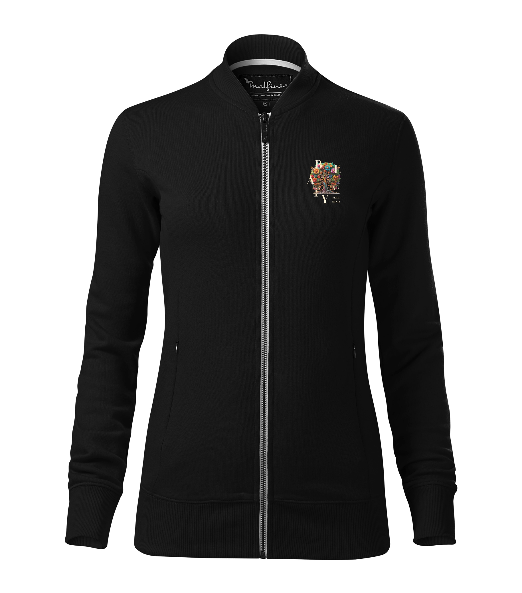Dámská mikina bomber s potiskem Beauty Soul Mind