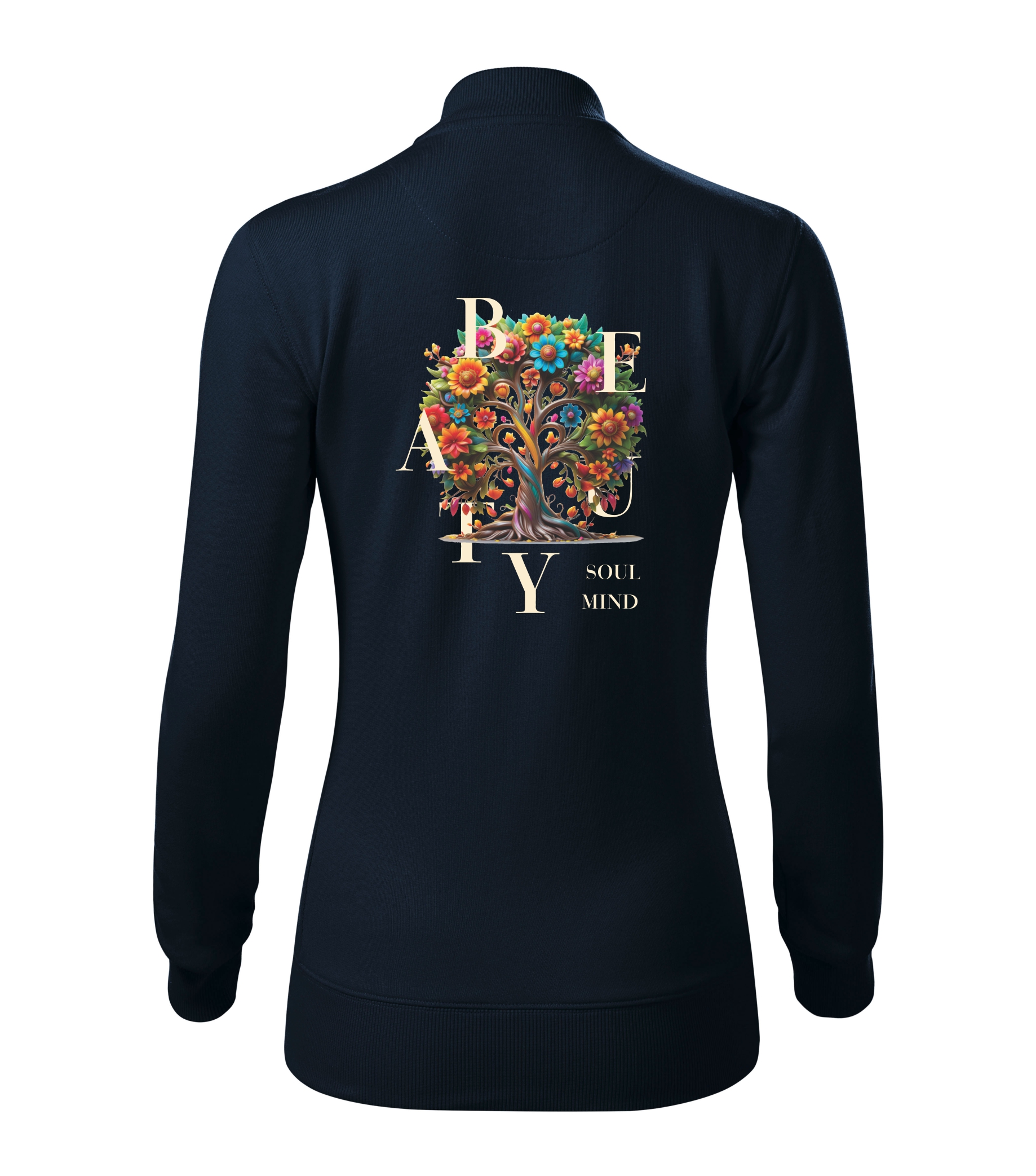 Dámská mikina bomber s potiskem Beauty Soul Mind