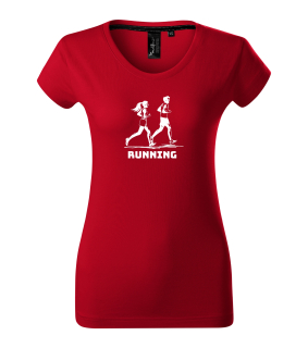 Dámské tričko s krátkým rukávem z luxusní bavlny s nápisem Running