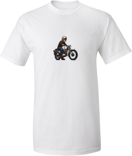 Unisex tričko s potiskem dívky na moto
