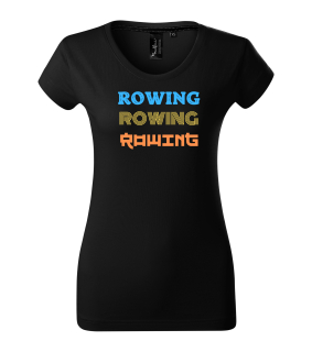 Dámské tričko s krátkým rukávem z luxusní bavlny s potiskem ROWING