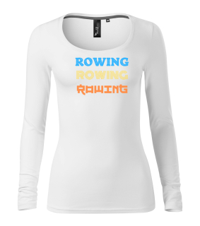 Dámské tričko s dlouhým rukávem s nápisem ROWING.